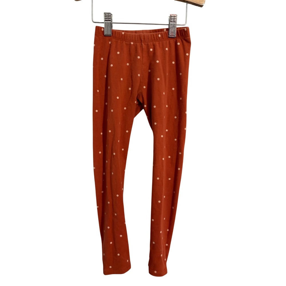 Cat & Jack Leggings Kids Size 5T Rust Orange Polka Dot Elastic Waist Casual
